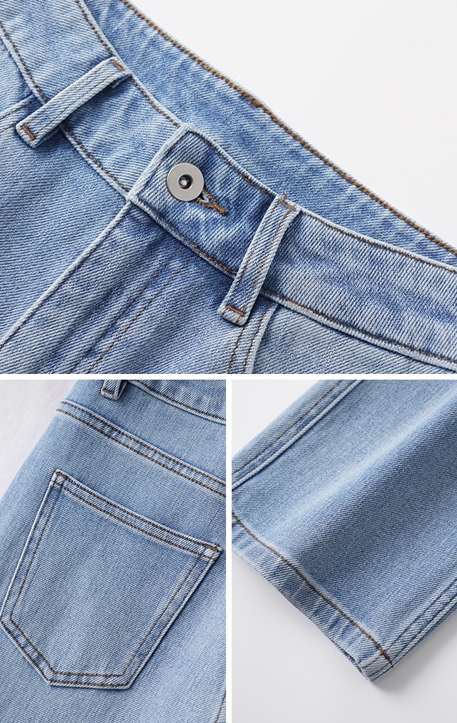 Denim Blue Is A Perfect Color For Spring, Lycra Material, Ankle Length Jeans With Slightly Tapered Legs