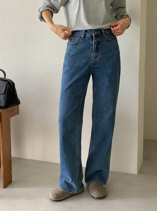[핏보장/클래식][PURE DENIM] 라톤 하이웨이스트 스트레이트 데님 팬츠